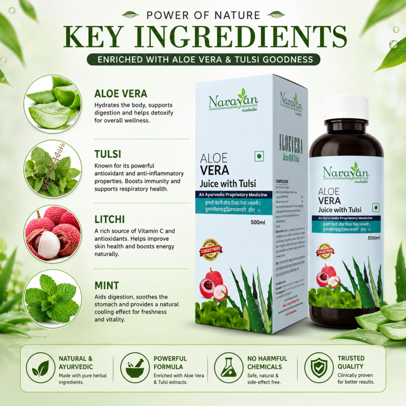 Aloevera Ras with Tulsi Supports Digestion Detoxification and Overall Wellness