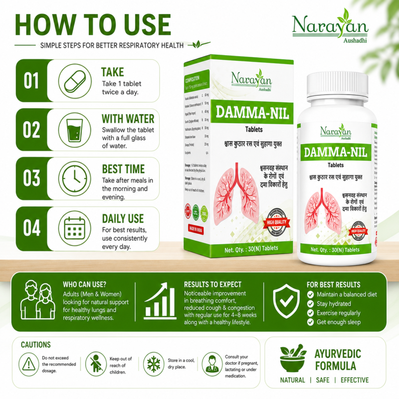 Damma Nil Tablet Supports Respiratory Health and Helps Manage Asthma-related