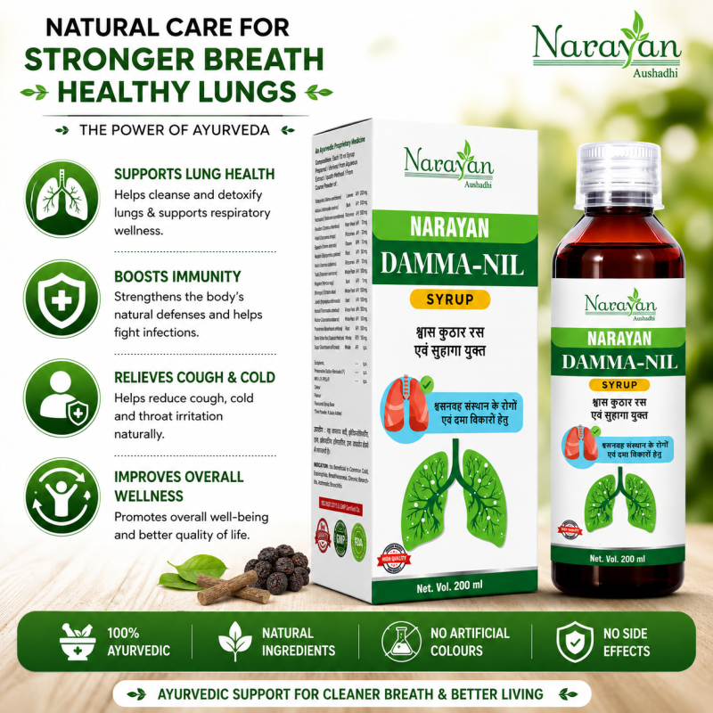 Damma Nil Syrup Supports Respiratory Wellness and Helps Reduce Inflammation