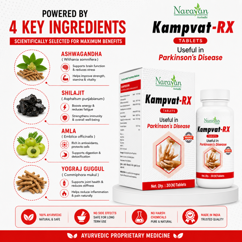 Kampvat Rx Tablet Supports Vata Balance and Helps Reduce Physical Weakness.