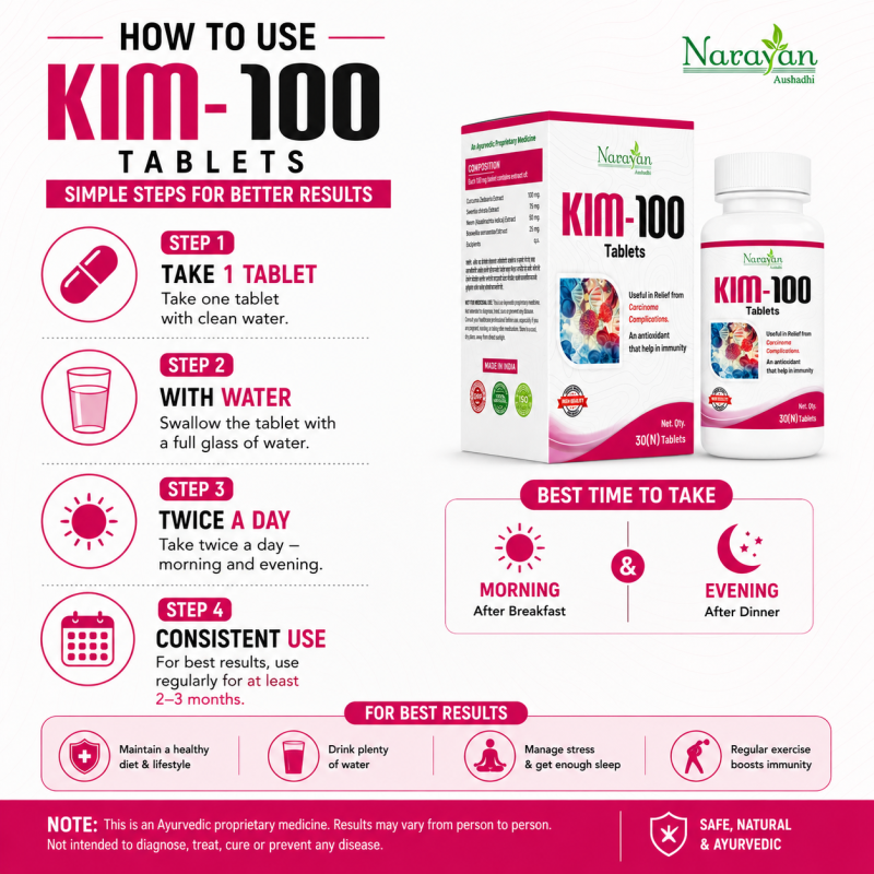 Kim 100 Rx – 30 Tablets | Ayurvedic Supportive Formula for Overall Cellular Health and