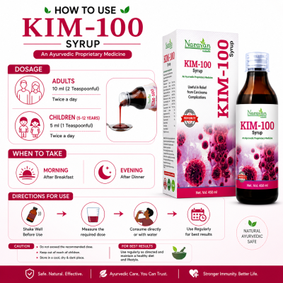Kim 100 Syrup Ayurvedic Supportive Formula for Overall Cellular Health and