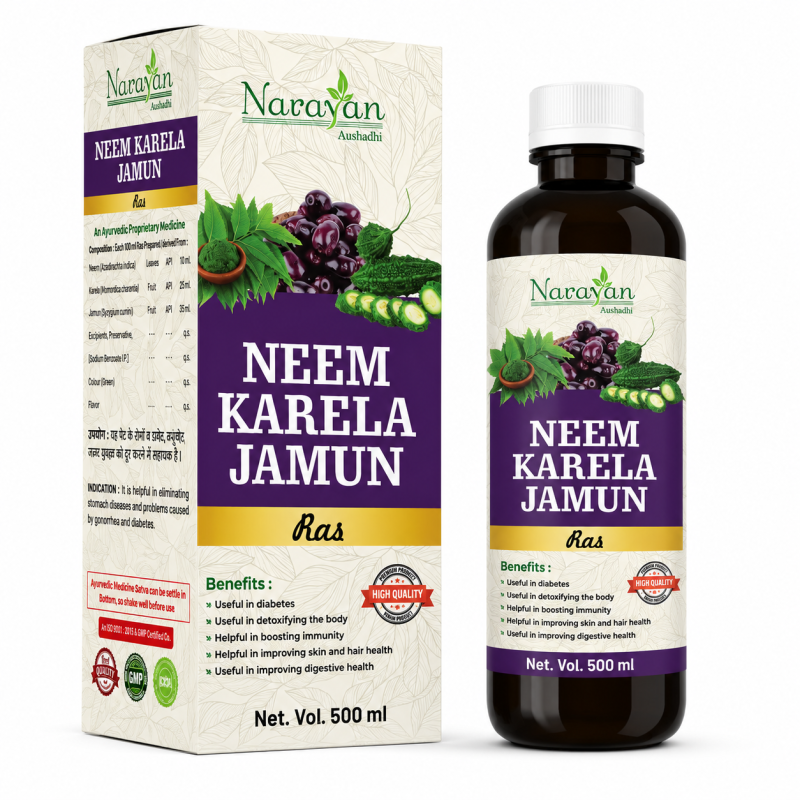 Neem Karela Jamun Ras – 500 ml | Supports Digestion Purification and Overall Metabolic