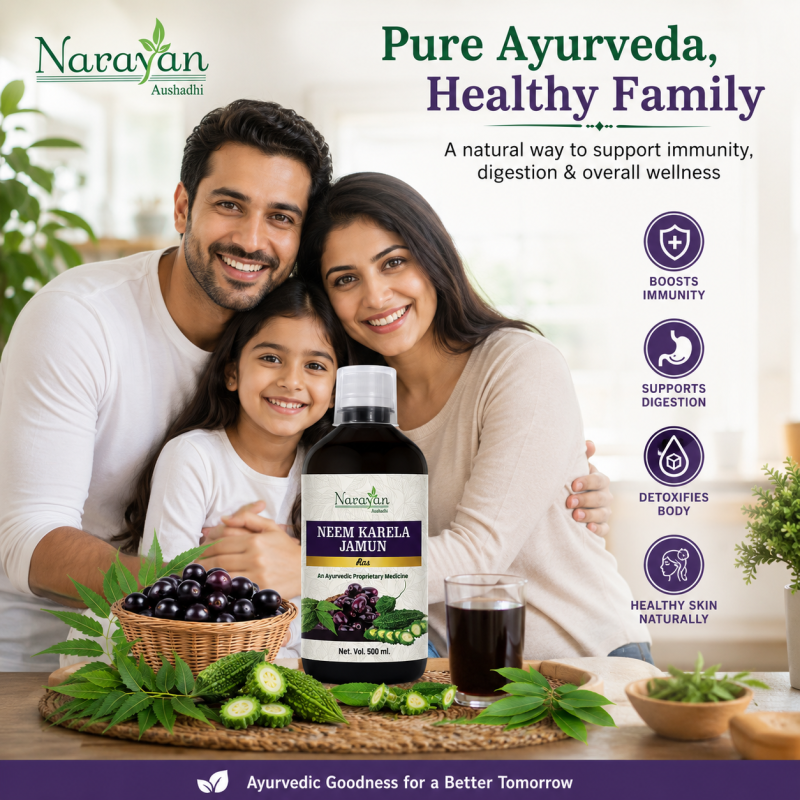 Neem Karela Jamun Ras – 500 ml | Supports Digestion Purification and Overall Metabolic