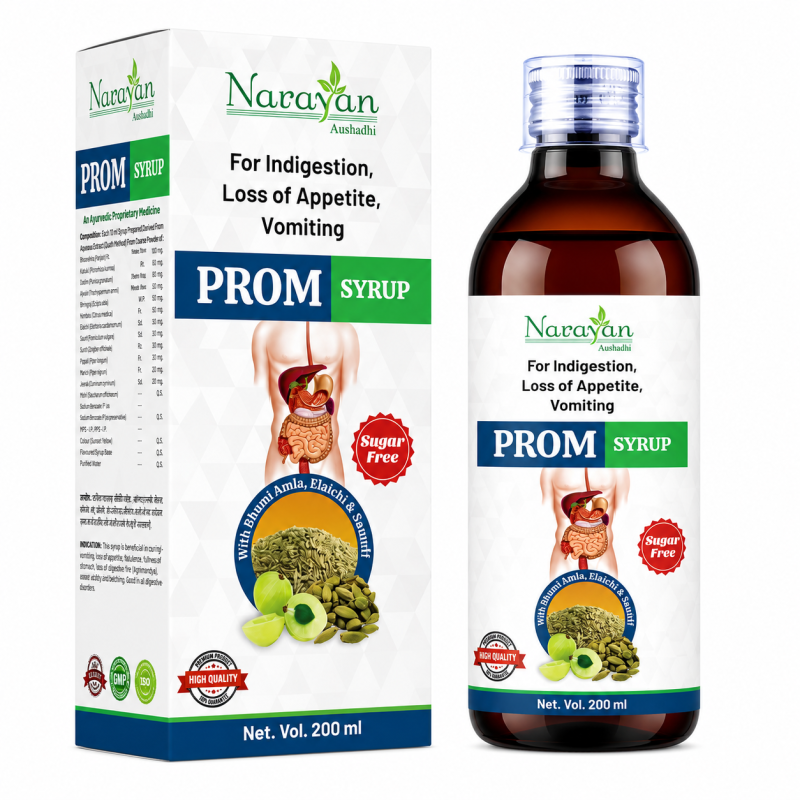 Prom Syrup Sugar Free Supports Digestion and Helps Manage Indigestion Nausea.