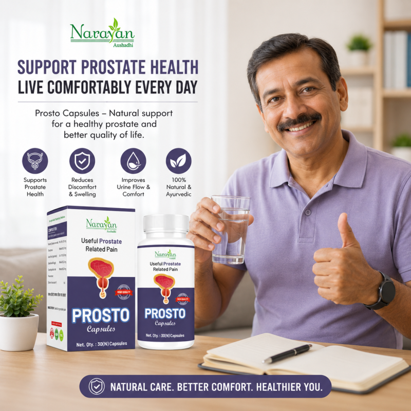 Prosto Capsule Supports Prostate Health and Healthy Urinary Function Naturally.