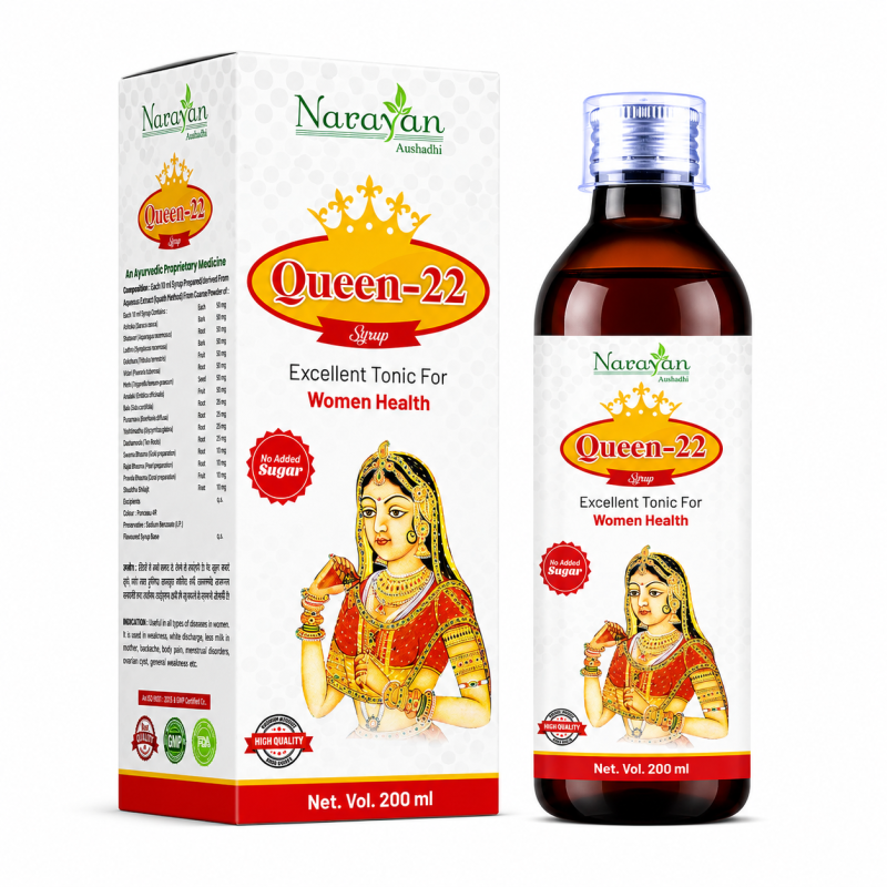 Queen-22 Syrup Sugar Free for Women Natural Ayurvedic Support Strength and