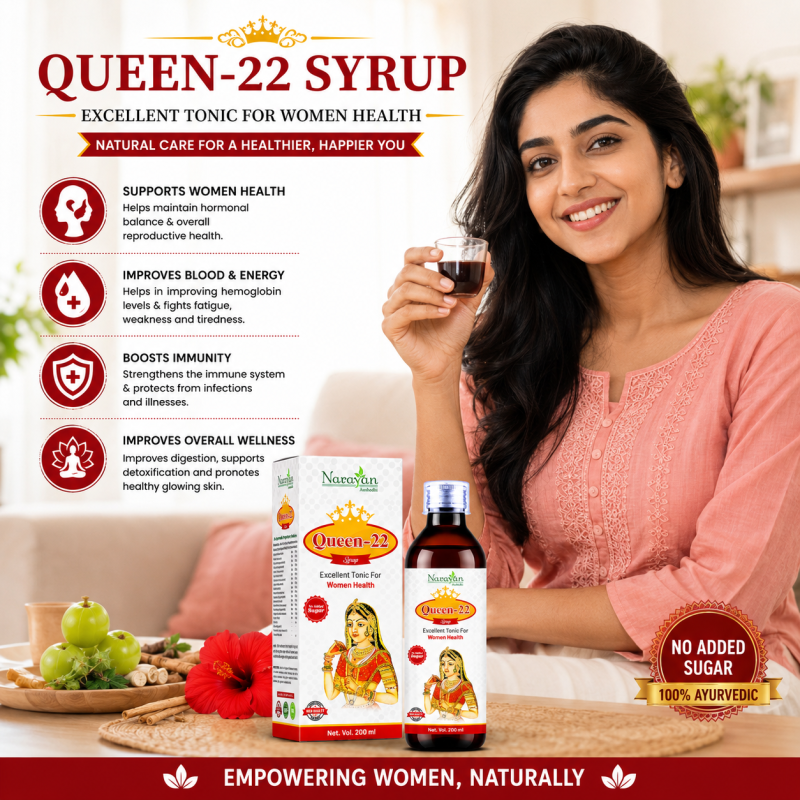Queen-22 Syrup Sugar Free for Women Natural Ayurvedic Support Strength and