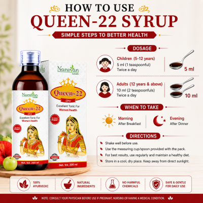 Queen-22 Syrup Sugar Free for Women Natural Ayurvedic Support Strength and