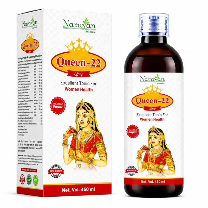 Queen-22 Syrup Sugar Free – 450 ml | Women Supports Vitality Energy and S Wellness.