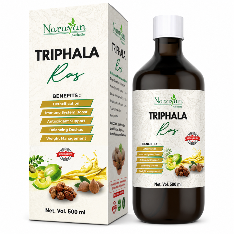 Triphala Ras Supports Digestive Health and Promotes Regular Bowel Function.