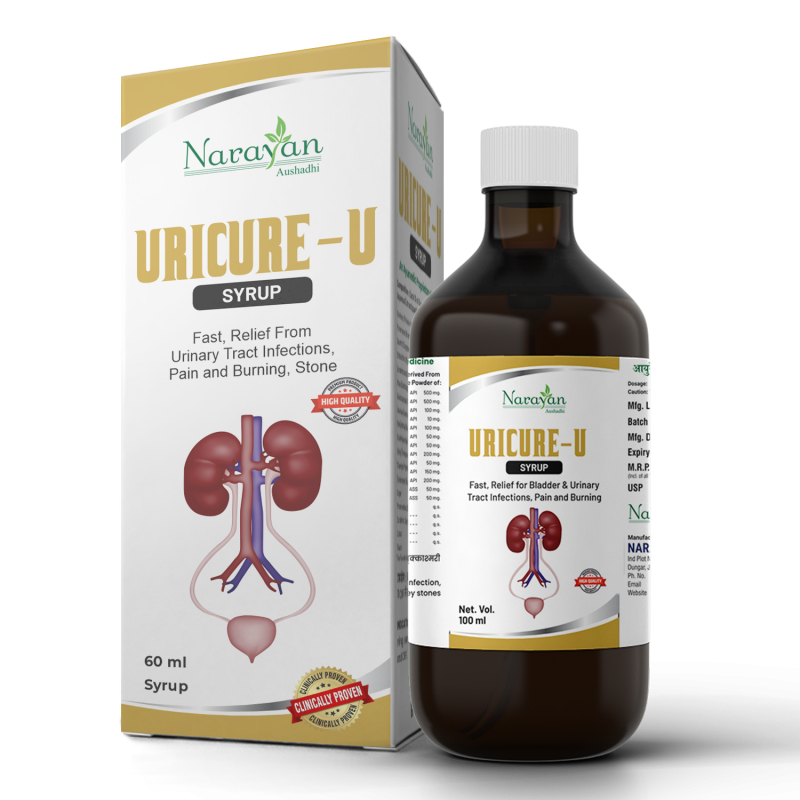 URICURE-U Syrup: Ayurvedic Fast Relief for UTI, Kidney Stones, Bladder Pain & Urinary Tract Health