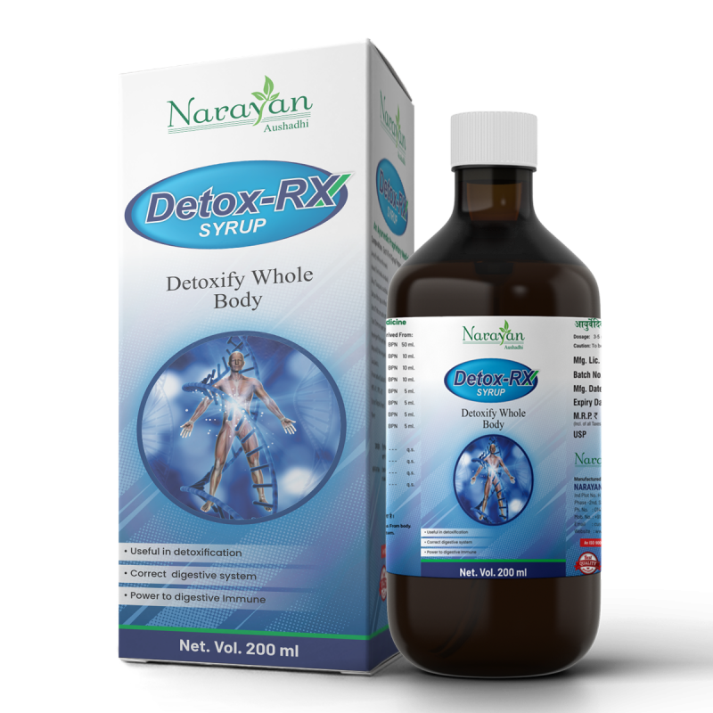 DETOX-RX Syrup: Ayurvedic Whole Body Detox, Digestion Support & Liver Cleanse - Natural Blood Purifier