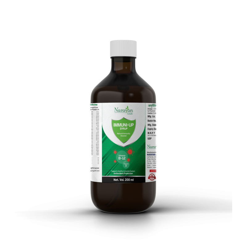 IMMUNI-UP Syrup: Ayurvedic Natural Immunity Booster with Vitamin D & B12 - Holistic Immune Support & Antioxidant Protection