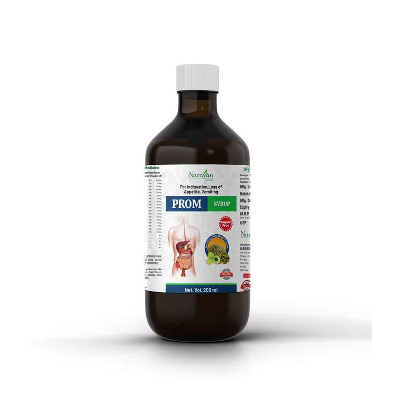 PROM Syrup: Ayurvedic Relief for Indigestion, Loss of Appetite, Vomiting & Digestive Disorders - Natural Stomach Upset Remedy