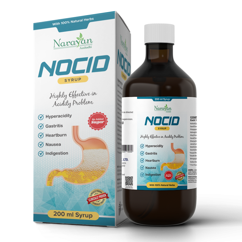 NOCID Syrup: Ayurvedic Fast Relief for Acidity, Heartburn, Gastritis, Indigestion & Nausea - Natural Antacid Solution