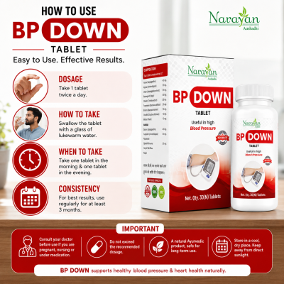 Bp Down Tablet Supports Healthy Blood Pressure and Helps Maintain Vata Balance.