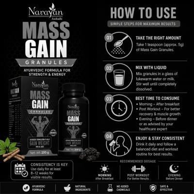 Mass Gain Granules Supports Healthy Weight Nourishment and Physical Strength.