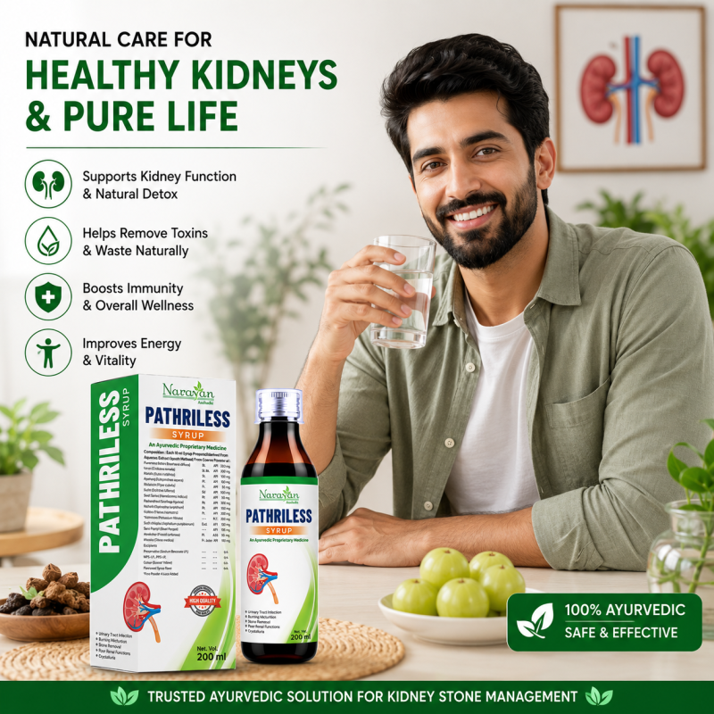 Pathri Less Syrup Helps Maintain Urinary Comfort and Healthy Kidney Function.