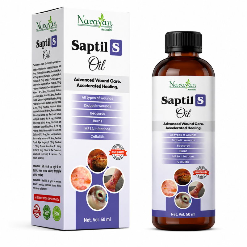 Saptil S Oil Supports Wound Care and Helps Soothe Skin Irritation Naturally.