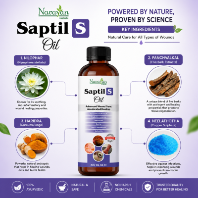 Saptil S Oil Supports Wound Care and Helps Soothe Skin Irritation Naturally.