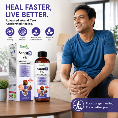 Saptil S Oil Supports Wound Care and Helps Soothe Skin Irritation Naturally.