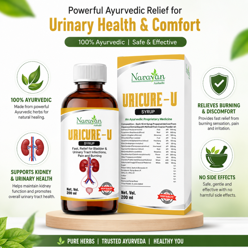 Uricure-u Syrup Supports Urinary Tract Health and Relieves Burning Sensations.