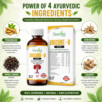 Uricure-u Syrup Supports Urinary Tract Health and Relieves Burning Sensations.